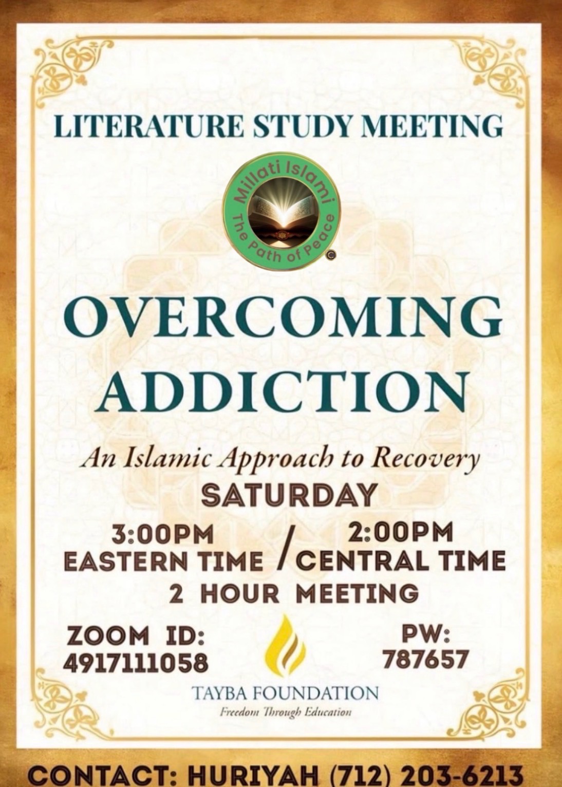 Literature Study Meeting - Overcoming Addiction