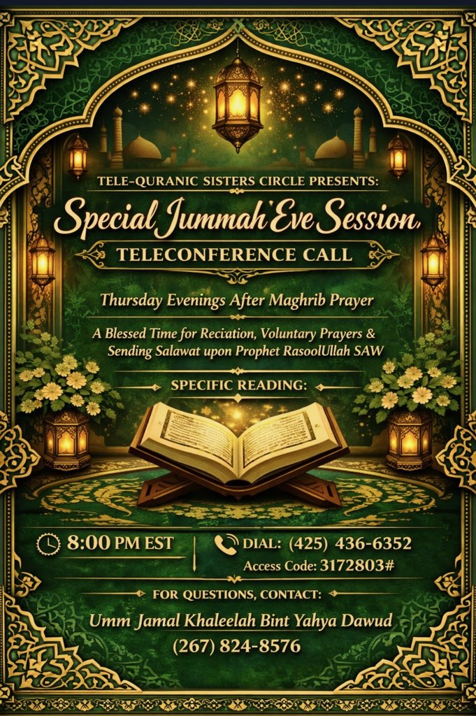 Jummah Eve Sisters Teleconference Call