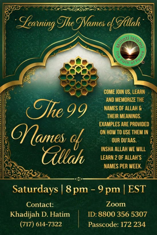 Saturday Names of Allah Meeting